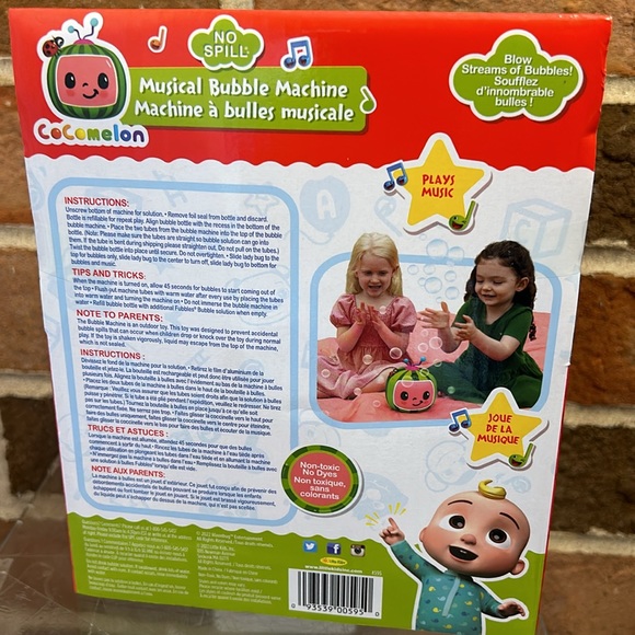 COCOMELON Musical BUBBLE MACHINE NO SPILL() - Brand New Sealed. - Picture 3 of 4